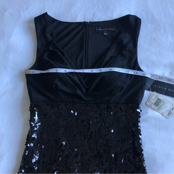 NWT Designer Aidan Mattox Cowl Neck Sequin Cocktail Dress. - Picture 11 of 13